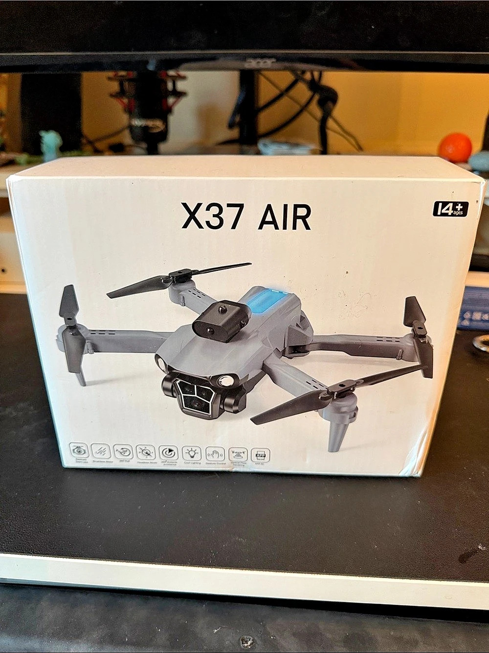 X37 Air Foldable RC Drone Set, Gray & Black